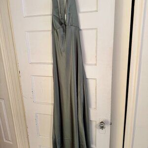 Verge Girl Silk Halter Maxi Dress